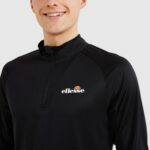hombres bovaro 1/2 cremallera superior ropa Ellesse negro PZZNT330 - Image 2