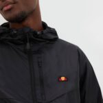 hombres chaqueta con cremallera completa fracción 2 ropa Ellesse negro PZZNT275 - Image 4