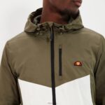 hombres chaqueta con cremallera completa fracción 2 verde ropa Ellesse caqui PZZNT276 - Image 4