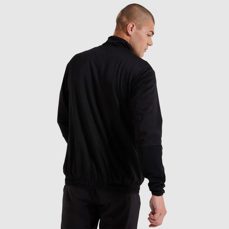 hombres parte superior de la pista de marzo ropa Ellesse negro PZZNT326 - Image 3