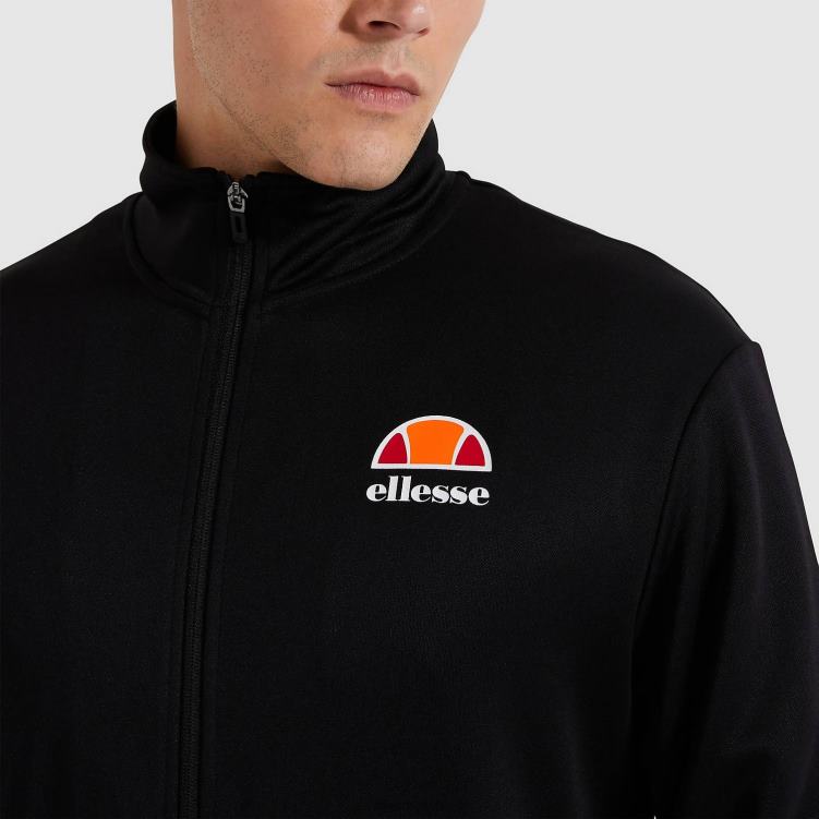 hombres parte superior de la pista de marzo ropa Ellesse negro PZZNT326 - Image 4