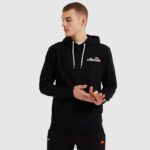 hombres primero sudadera con capucha ropa Ellesse negro PZZNT319