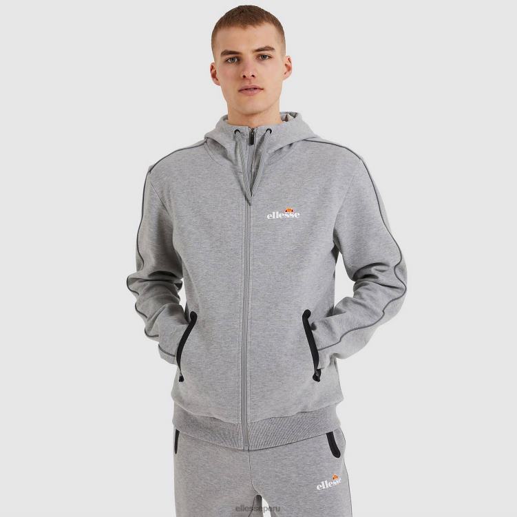 hombres sudadera con capucha ornari fz ropa Ellesse marga gris PZZNT317 - Image 5