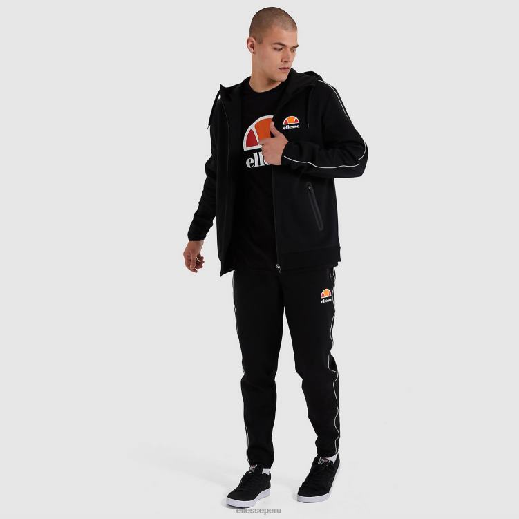 hombres sudadera con capucha ornari fz ropa Ellesse negro PZZNT316 - Image 2