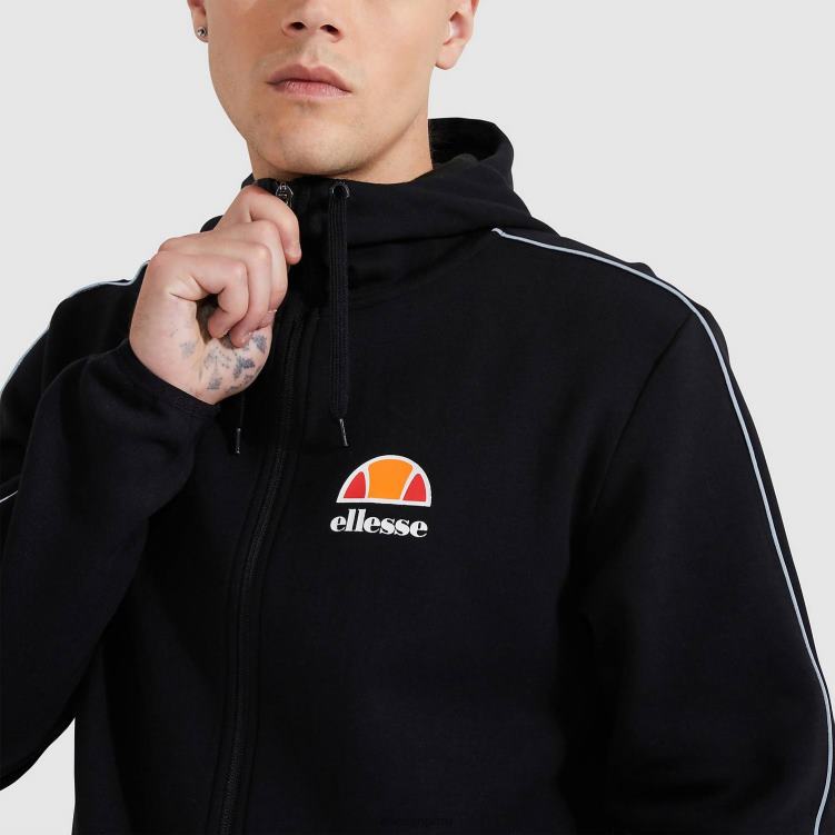 hombres sudadera con capucha ornari fz ropa Ellesse negro PZZNT316 - Image 4