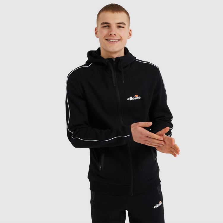 hombres sudadera con capucha ornari fz ropa Ellesse negro PZZNT316 - Image 5