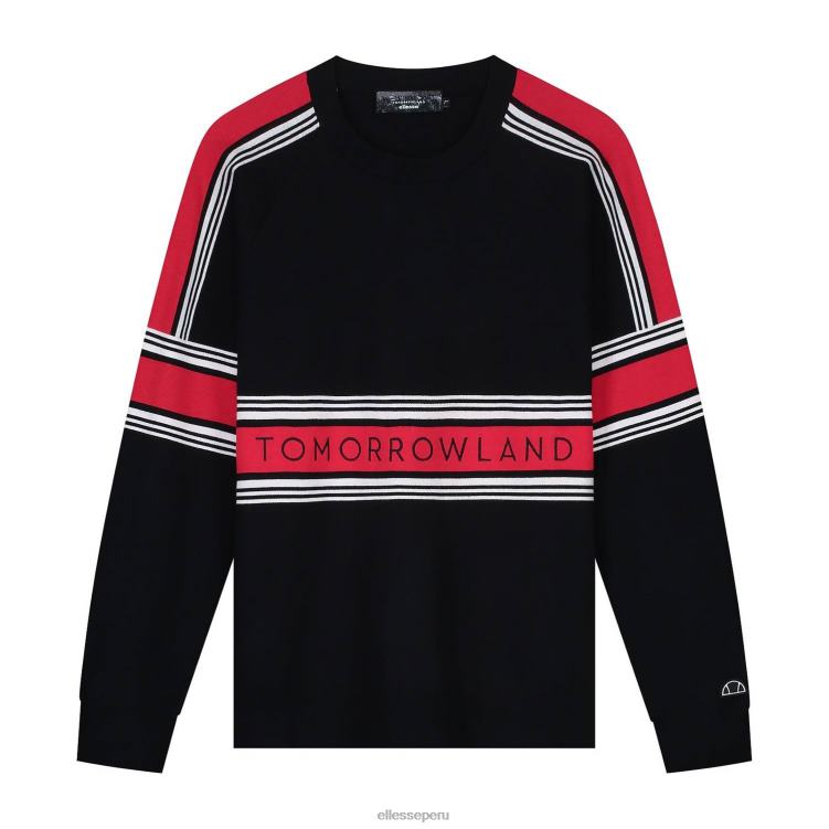 hombres sudadera de punto del mundo del mañana ropa Ellesse negro PZZNT301 - Image 1