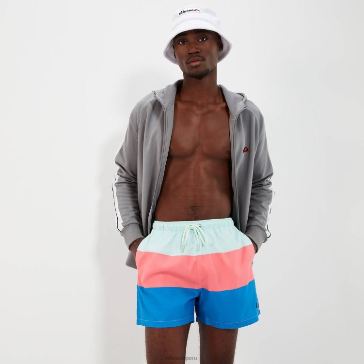hombres vespore bañador short azul/rosa ropa Ellesse azul claro/rosa/azul PZZNT456 - Image 2
