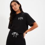 mujer camiseta beneventi croppd ropa Ellesse negro PZZNT57