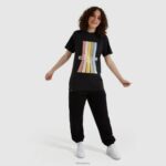 mujer camiseta lavanda lavada ropa Ellesse negro PZZNT218 - Image 2