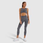 mujer chaleco corto en llamas ropa Ellesse marga gris PZZNT200 - Image 2