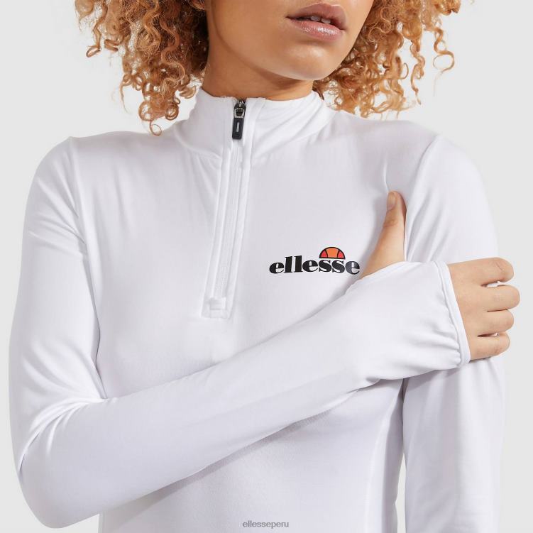 mujer sofira top con cremallera 1/4 ropa Ellesse blanco PZZNT95 - Image 8