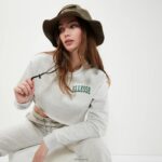 mujer sudadera corta canleo ropa Ellesse marga gris claro PZZNT41