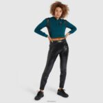 mujer sudadera corta con capucha fioci ropa Ellesse verde azulado PZZNT178 - Image 2