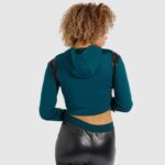 mujer sudadera corta con capucha fioci ropa Ellesse verde azulado PZZNT178 - Image 4