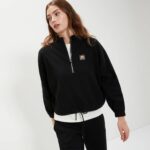 mujer top de chándal corto oprello ropa Ellesse negro PZZNT16 - Image 3